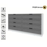 Kомод Тренд КТ-К197 (Белый ЛДСП/ Дуб серый ЛМДФ) Ш1965 В1020 Г451